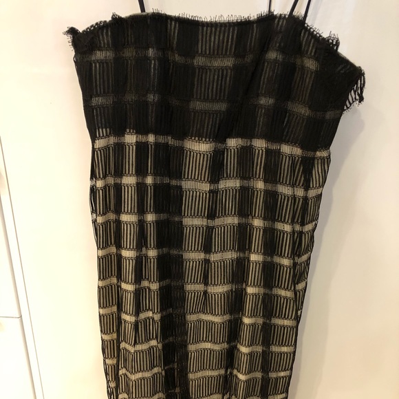 Lela Rose strapless dress.  Black over nude size 4 - Picture 2 of 5